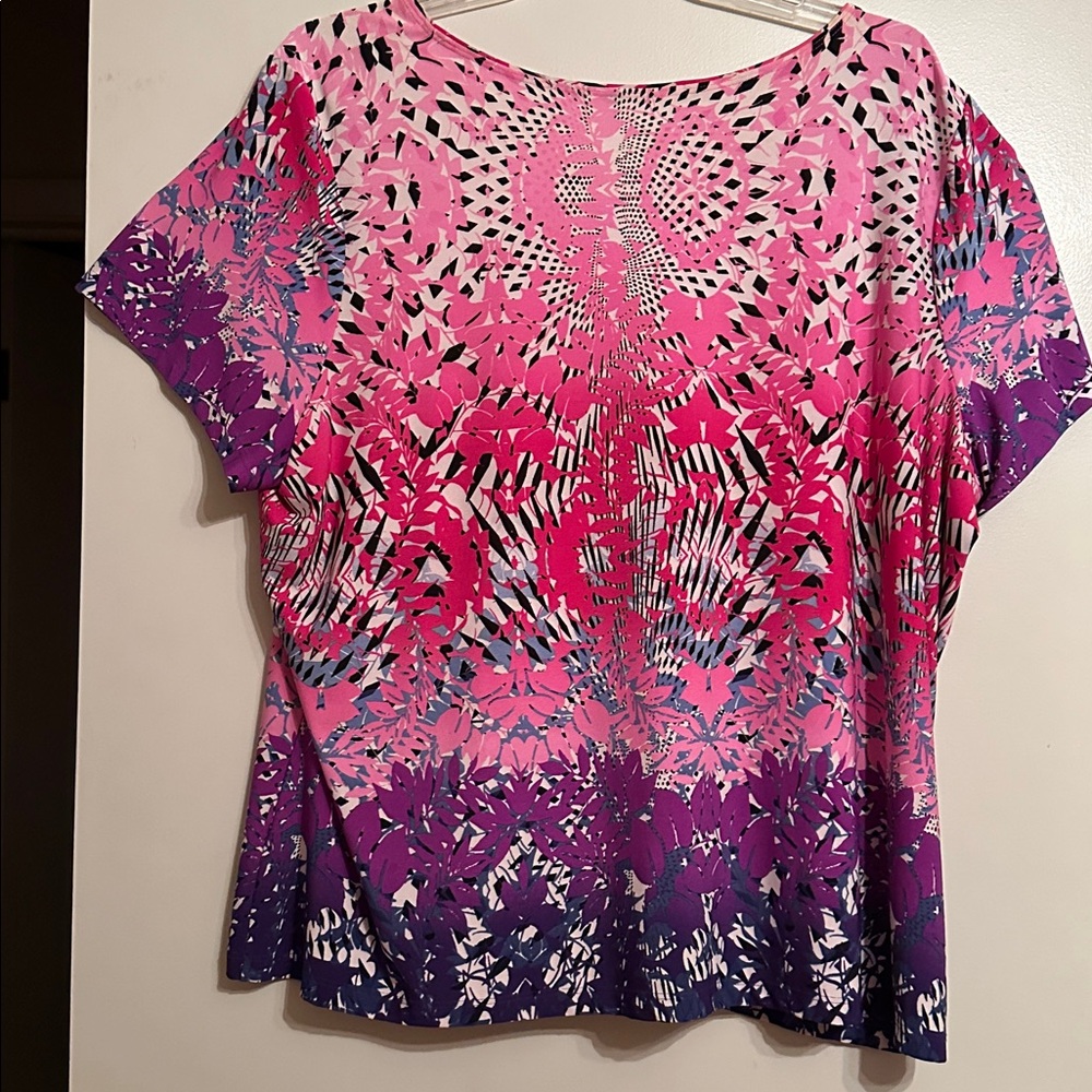 Vibrant Pink and Purple Patterned Top